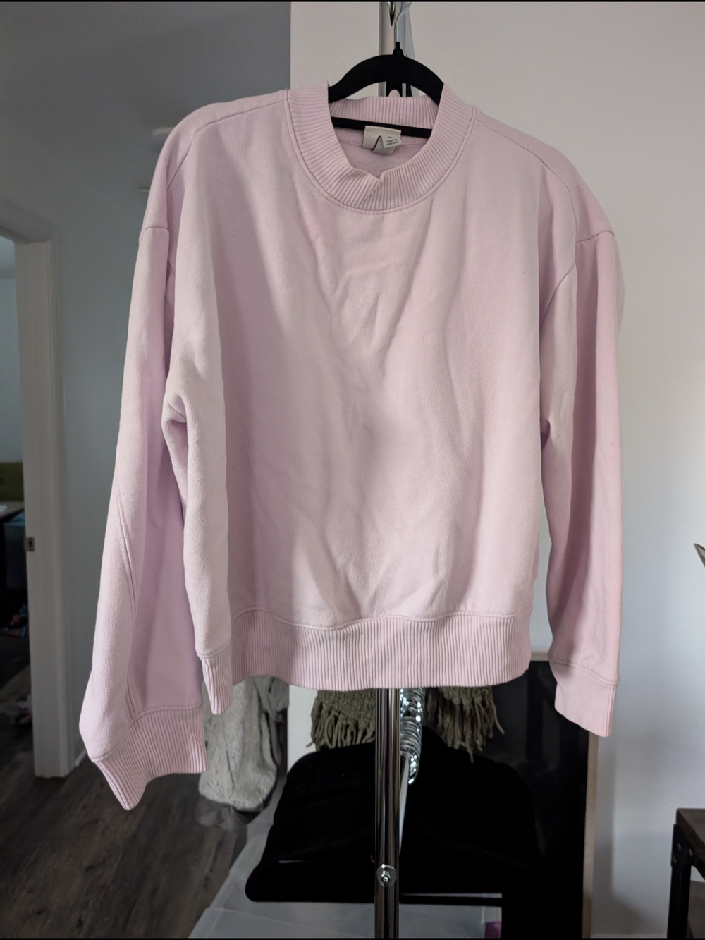 a new day Pastel Pink Crewneck Sweatshirt